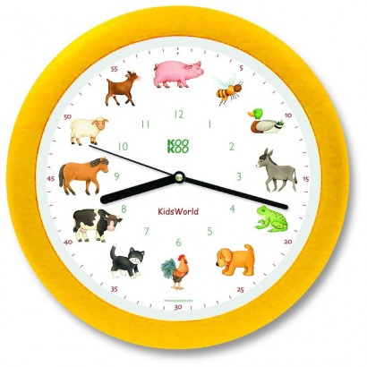 Reloj de pared amarillo...