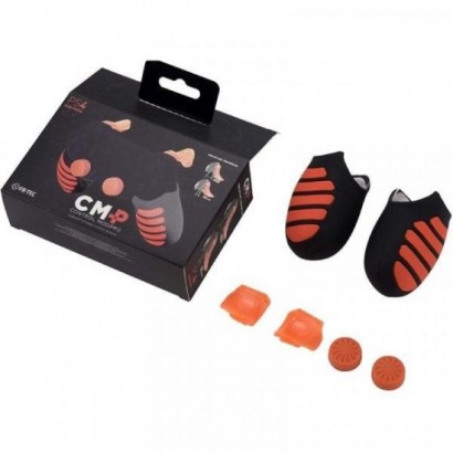 Funda Silicona+Grips negros y naranjas Ps4