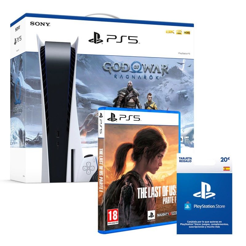 Profesor de escuela Furioso Inmuebles Consola Sony PlayStation 5 + God of War Ragnarök (Digital) + The Last of Us  Parte 1 + PSN 20€
